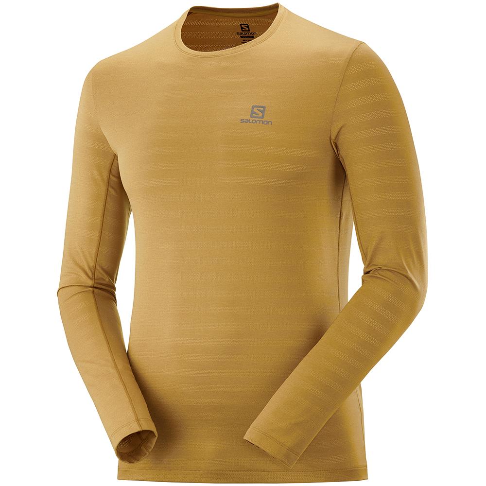 Salomon Singapore Mens Tops - XA LS M Brown | 14287-QBZC